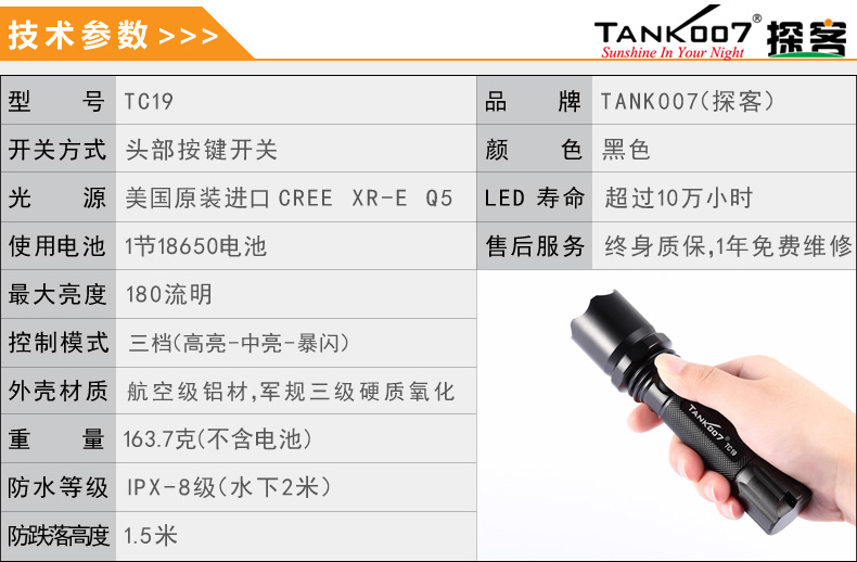 選購強(qiáng)光手電筒什么品牌好？探客TANK007手電筒生產(chǎn)廠家